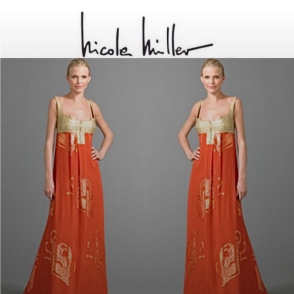 Glamorous Orange and Gold Maxi Dress - Picture 6 of 6